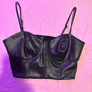 Express Black Fitted Bustier Tank Top